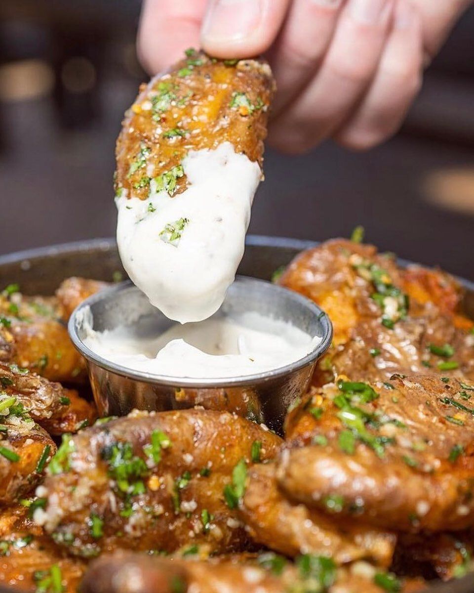 Chicken wings dipped in house ranch